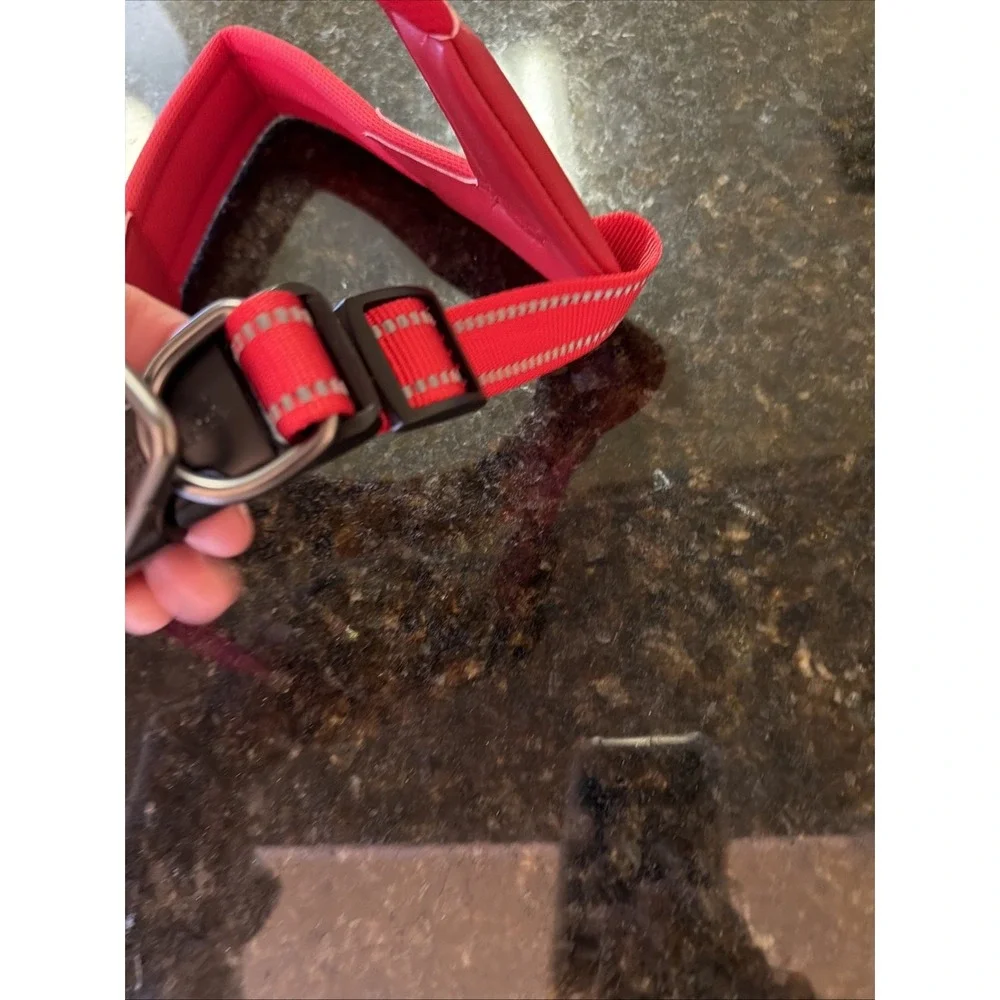 Red Padded Dog Head Collar for Gentle Control